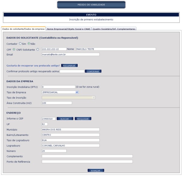 Dados Do Solicitante Dados Da Empresa